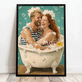 Personalisiertes Poster mit Illustration für Paare und die Familie Badespaß – Motiv 6