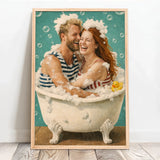 Personalisiertes Poster mit Illustration für Paare und die Familie Badespaß – Motiv 12