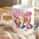 Personalisierte Tasse mit Foto zum Valentinstag für Paare – Unser Valentinstag – Motiv 6