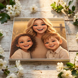 Personalisierte Deko-Fliese mit Foto für Mama – Cartoon Love Mama – Motiv 8