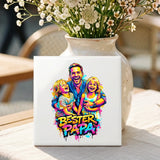 Personalisierte Deko-Fliese mit Foto für Papa – Streetart für Papa – Motiv 2