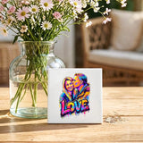 Personalisierte Deko-Fliese mit Foto für Paare Streetart LOVE – Motiv 3
