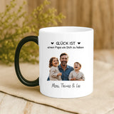 Magische Tasse mit Thermo-Farbwechsel und personalisiertem Namen – witzige Geschenkidee von Love & Faith