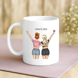 Personalisierte Tasse mit Druck für beste Freundinnen – Besties statt Blumen – Motiv 3