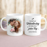 Personalisierte Tasse mit Foto-Upload und Wasserfarben-Effekt für Paare von Love & Faith