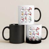 Personalisierte Schneemanntasse mit bis zu 10 Personen individuell gestalten mit Love & Faith