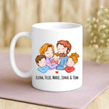 Personalisierte Tasse mit süßer Familienzeichnung für Mama – Unsere Mama – Motiv 3