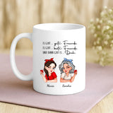 Personalisierte Tasse mit Illustration und Namen für beste Freundinnen – Beste Freunde – Motiv 3