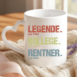 Personalisierte Tasse mit Druck für den Ruhestand – Legende, Kollege, Rentner – Motiv 6