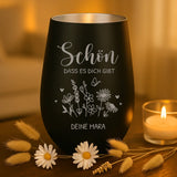 Personalisiertes Windlicht mit Gravur zum Geburtstag – Schön, dass es Dich gibt – Motiv 5