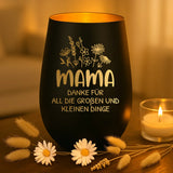 Personalisiertes Windlicht mit Gravur für Mama – Danke Mama