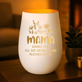 Personalisiertes Windlicht mit Gravur für Mama – Danke Mama – Motiv 3