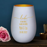 Personalisiertes Windlicht mit Gravur für Paare – Liebe ist kein Wort – Motiv 6