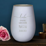 Personalisiertes Windlicht mit Gravur für Paare – Liebe ist kein Wort – Motiv 12