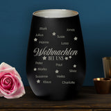 Personalisiertes Windlicht mit Gravur für die Familie – Weihnachten bei uns – Motiv 9
