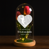 Personalisierte Goldene Rose mit Druck, Karte und Koordinaten für Paare – Wo wir uns fanden – Motiv 4