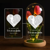 Personalisierte Goldene Rose mit Druck, Karte und Koordinaten für Paare – Wo wir uns fanden – Motiv 5