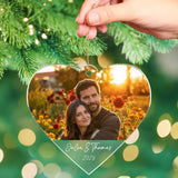 Personalisiertes Ornament für Paare mit Fotoupload – Motiv 8