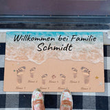 Fußabdrücke Fußmatte 70x50xm personalisiert gefertigt von Love & Faith