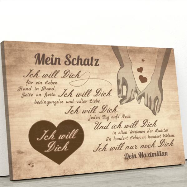 Ich will dich - Paar-Leinwand