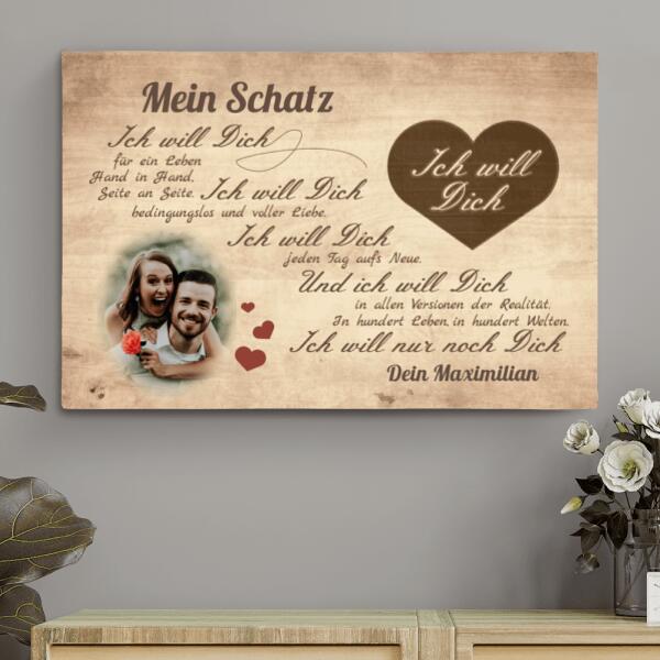 Ich will dich (Bildupload) - Paar-Leinwand