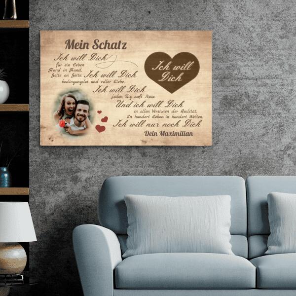 Ich will dich (Bildupload) - Paar-Leinwand