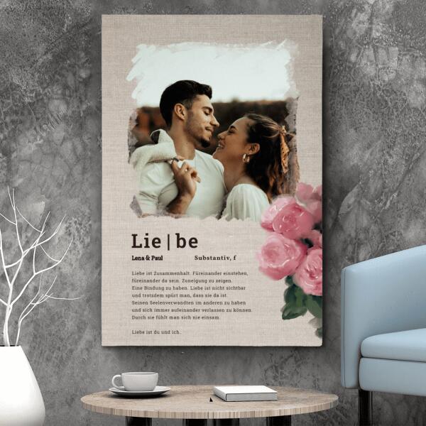 Definition Liebe - Paar-Leinwand