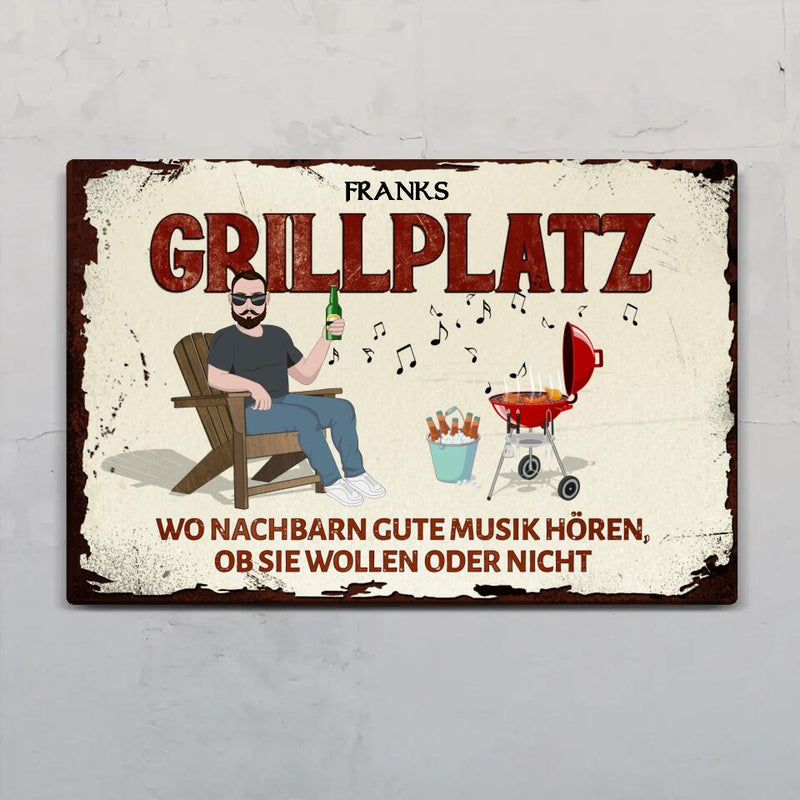 Mein Grillplatz - Outdoor-Türschild