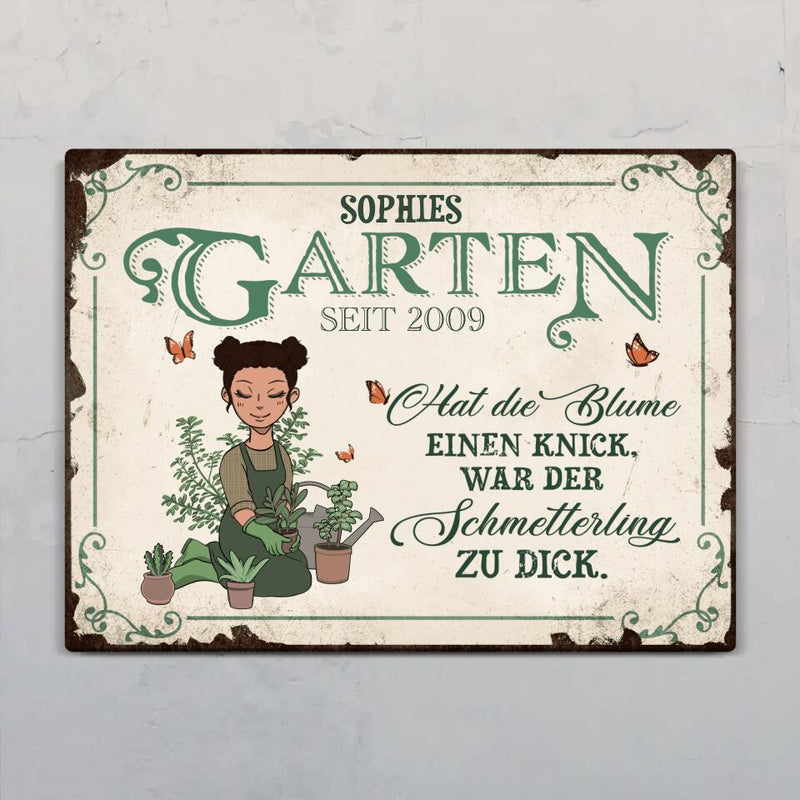 Gartenmädchen - Outdoor-Türschild