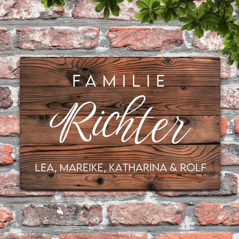 Personalisiertes Hausschild - Eingangs-Türschild
