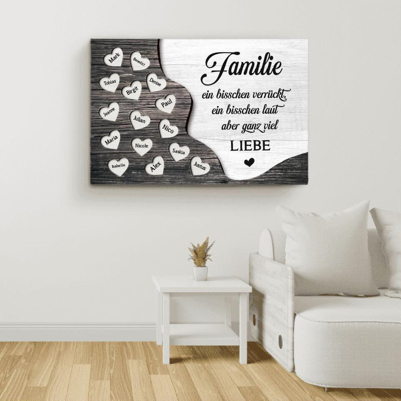 Weihnachten mit der Familie - Familien-Leinwand