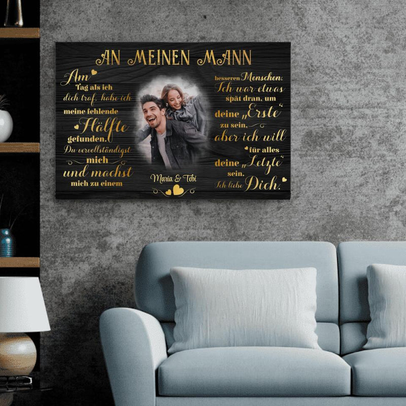 Meine fehlende Hälfte (an ihn) - Paar-Leinwand