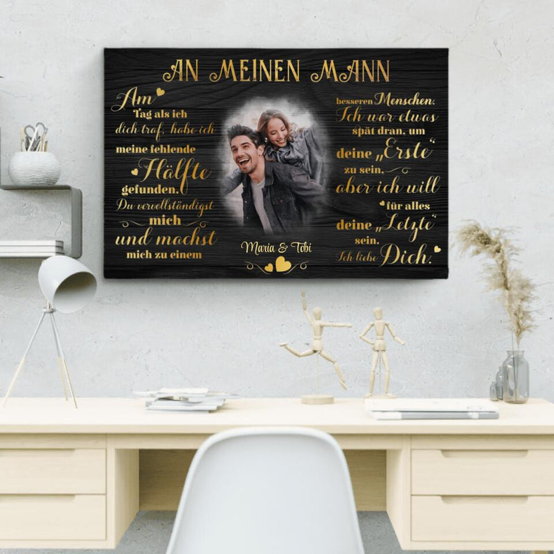 Meine fehlende Hälfte (an ihn) - Paar-Leinwand