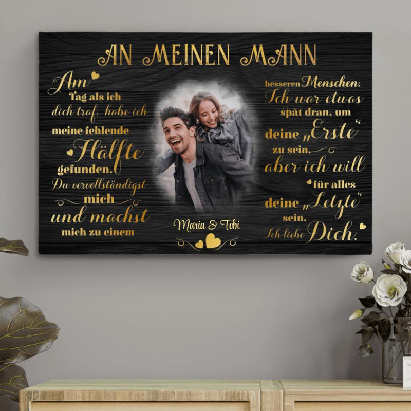 Meine fehlende Hälfte (an ihn) - Paar-Leinwand