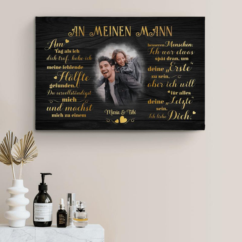 Meine fehlende Hälfte (an ihn) - Paar-Leinwand