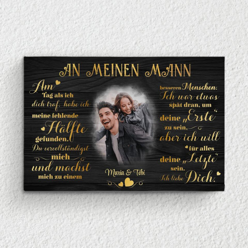 Meine fehlende Hälfte (an ihn) - Paar-Leinwand