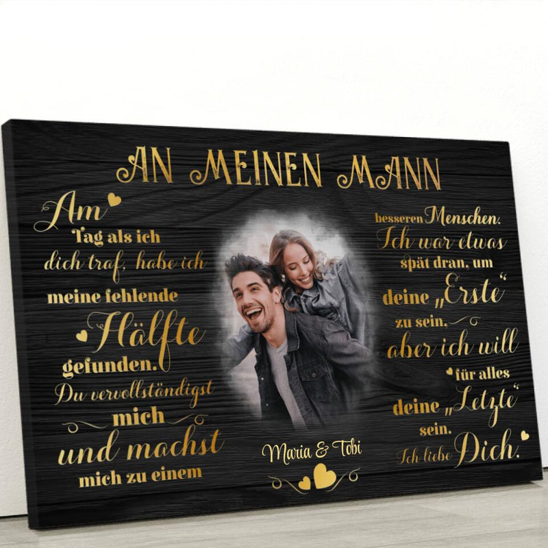 Meine fehlende Hälfte (an ihn) - Paar-Leinwand