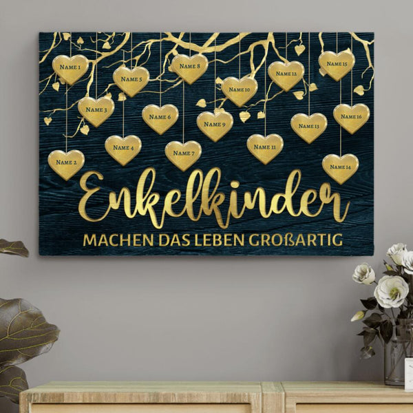 Die besten Enkelkinder - Großeltern-Leinwand