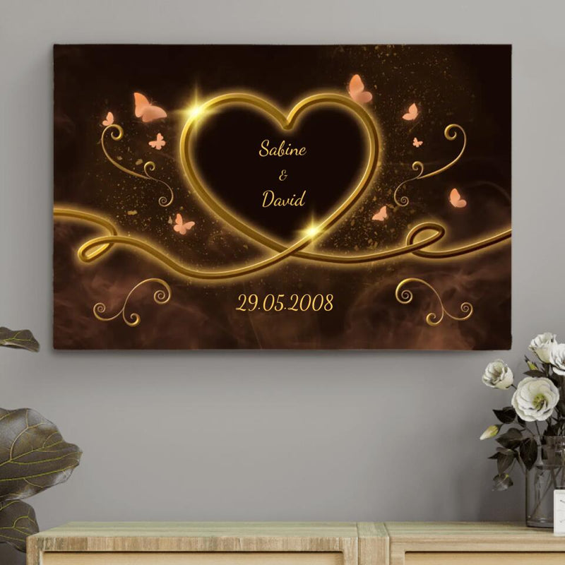 Leuchtende Liebe - Paar-Leinwand