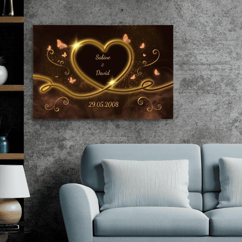 Leuchtende Liebe - Paar-Leinwand