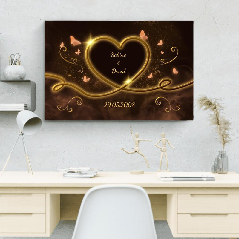 Leuchtende Liebe - Paar-Leinwand