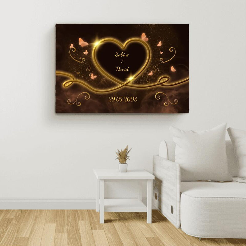 Leuchtende Liebe - Paar-Leinwand