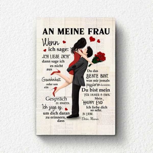 Mein Happy End (an sie - Zeichenstil) - Paar-Leinwand