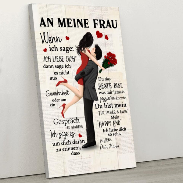 Mein Happy End (an sie - Zeichenstil) - Paar-Leinwand