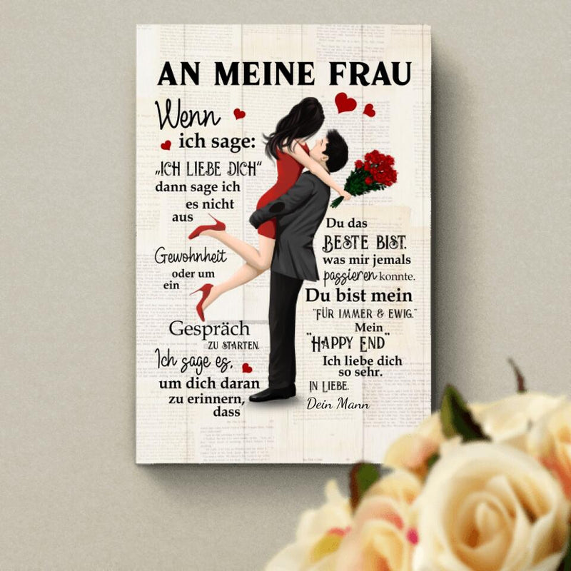 Mein Happy End (an sie - Zeichenstil) - Paar-Leinwand