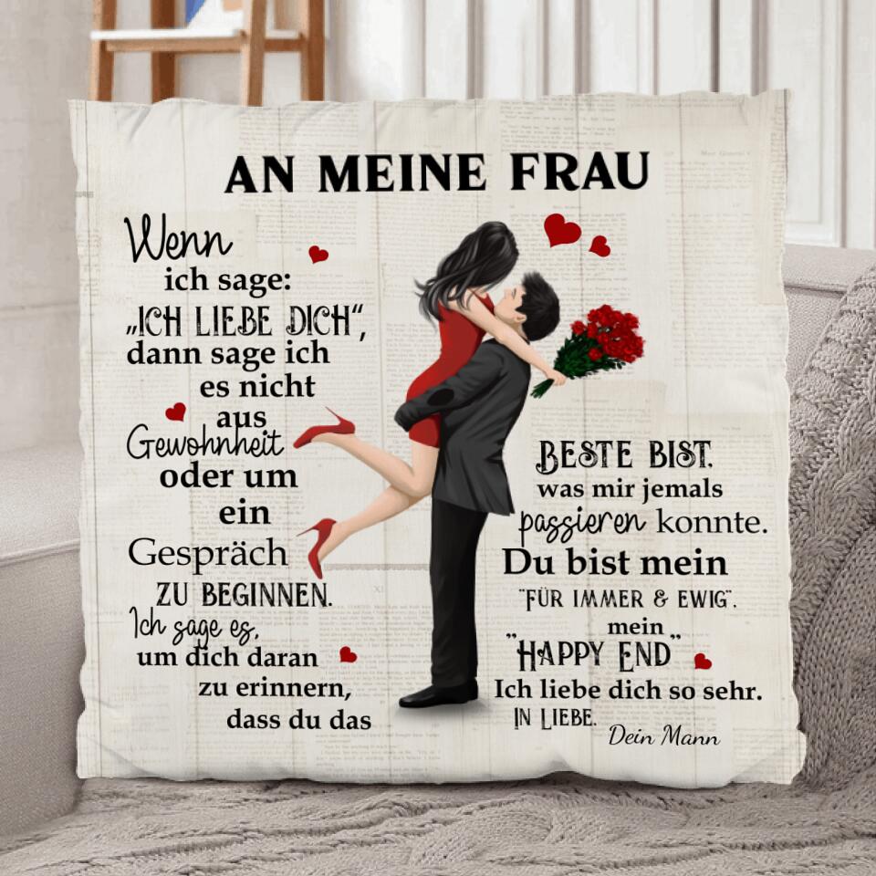 Mein Happy End (an sie - Zeichenstil) - Paar-Kissen