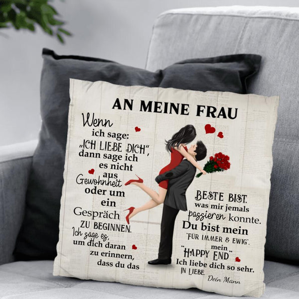Mein Happy End (an sie - Zeichenstil) - Paar-Kissen