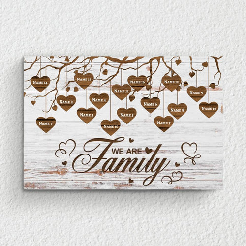 We are Family (Rustikal) - Familien-Leinwand