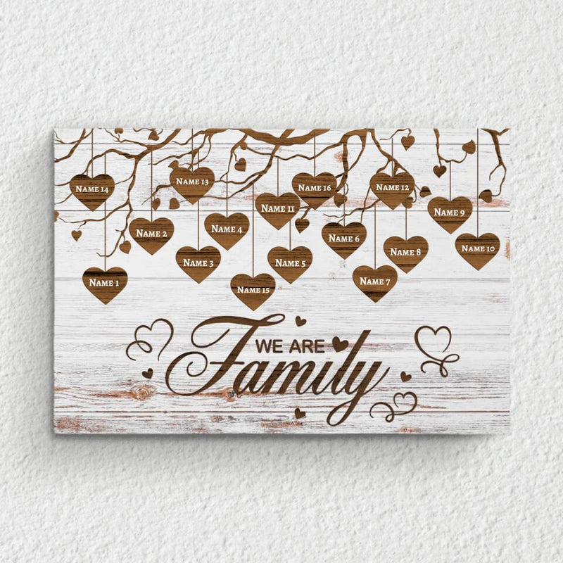 We are Family (Rustikal) - Familien-Leinwand