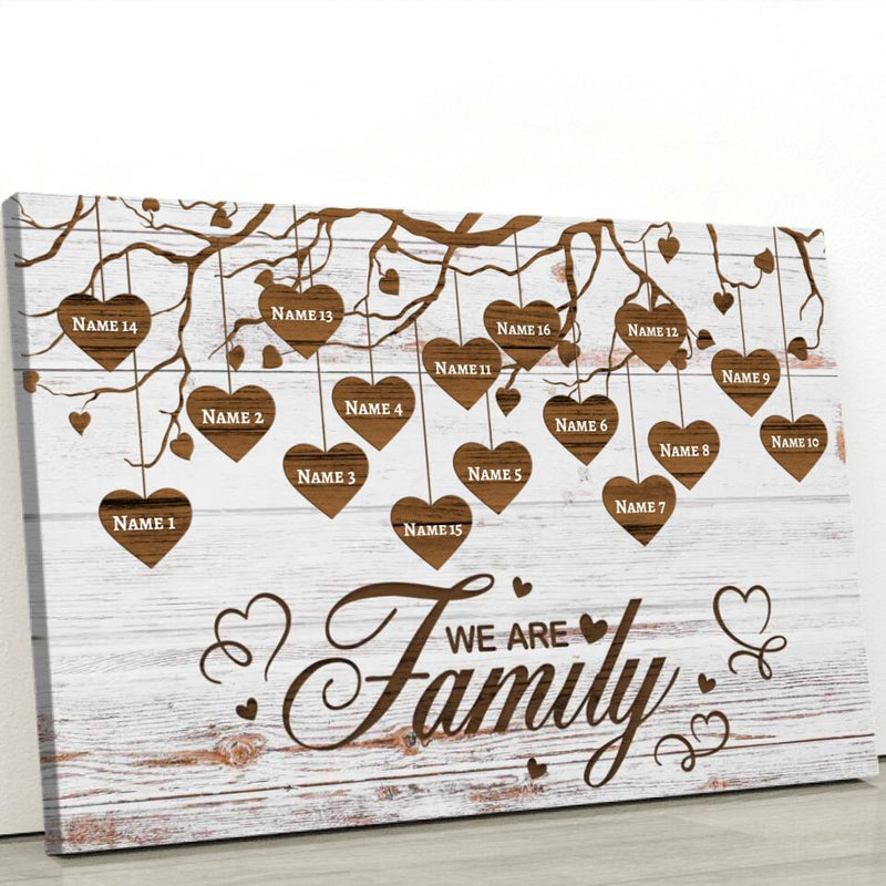 We are Family (Rustikal) - Familien-Leinwand